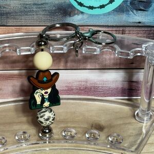 Cowgirl Keychain with Beads